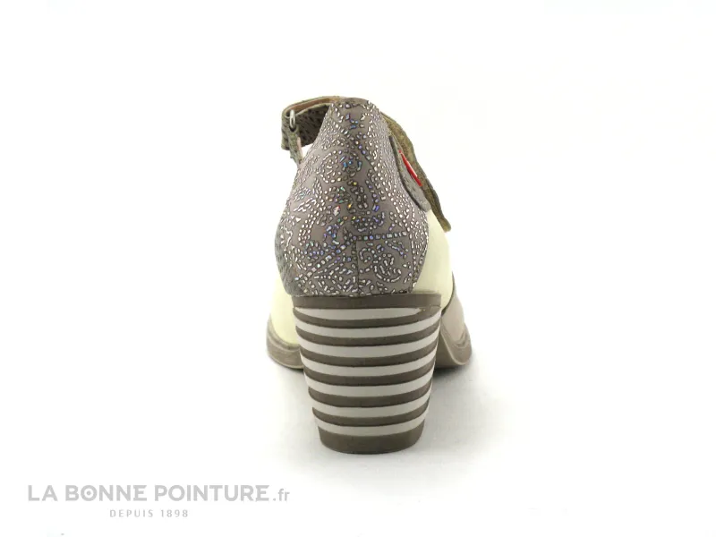 Achat chaussures Alce Shoes Femme Escarpin, vente Alce Shoes 9809 Beige - Escarpin petit talon - Bride velcro