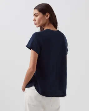 AMANDINE - T-shirt col rond en lin