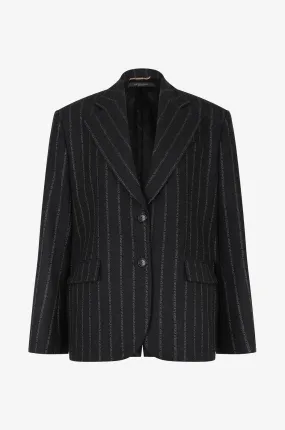 Blazer en laine vierge et coton