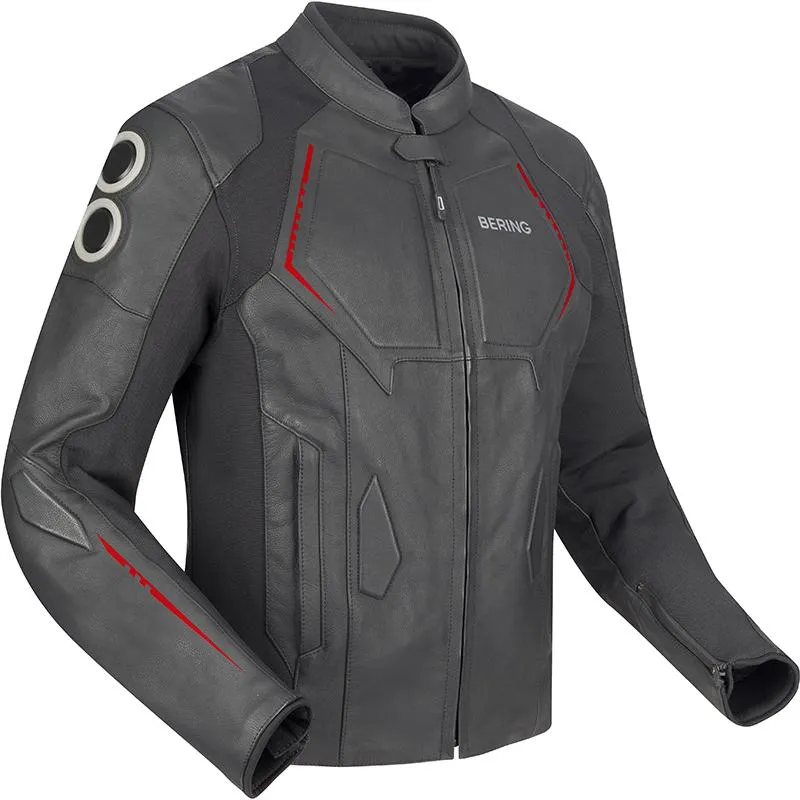 Blouson RADIAL BERING noir/rouge - MAXXESS.FR, Blouson moto cuir
