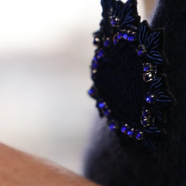 Broche Coeur bleu