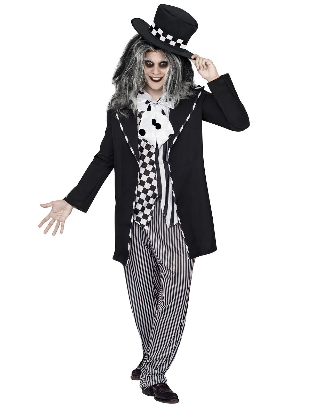 Chapelier fou conte de fée Halloween noir-blanc homme : Deguise-toi, achat de Déguisements adultes