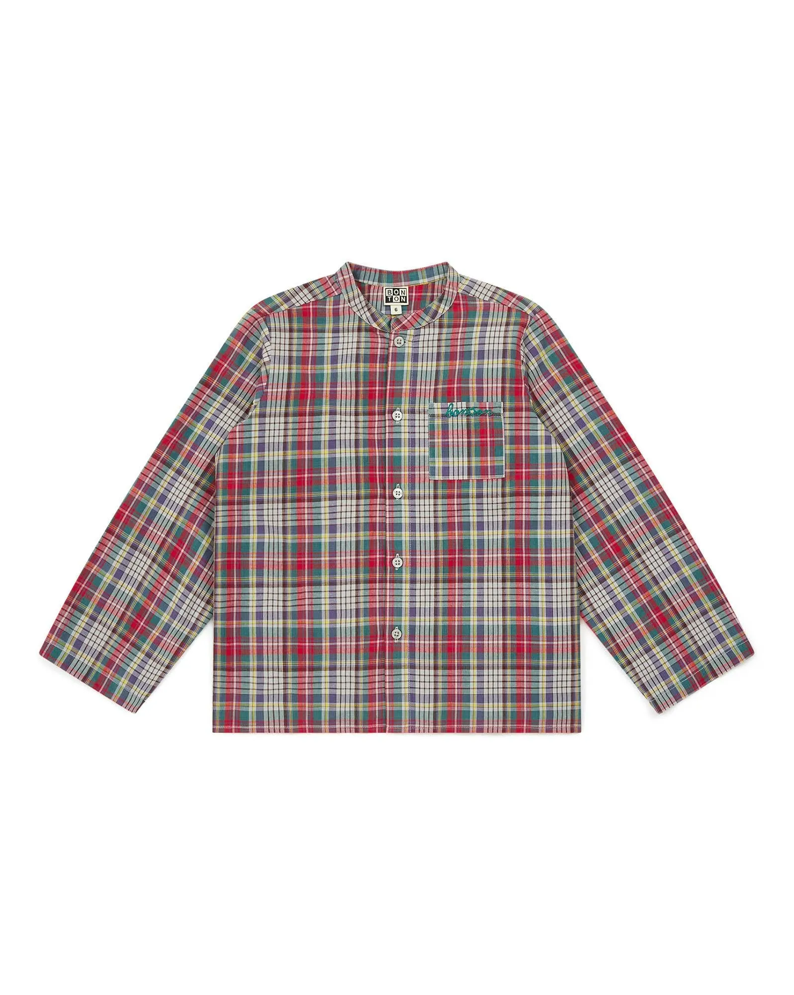 Chemise - Internet verte à carreaux en voile coton