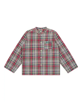 Chemise - Internet verte à carreaux en voile coton