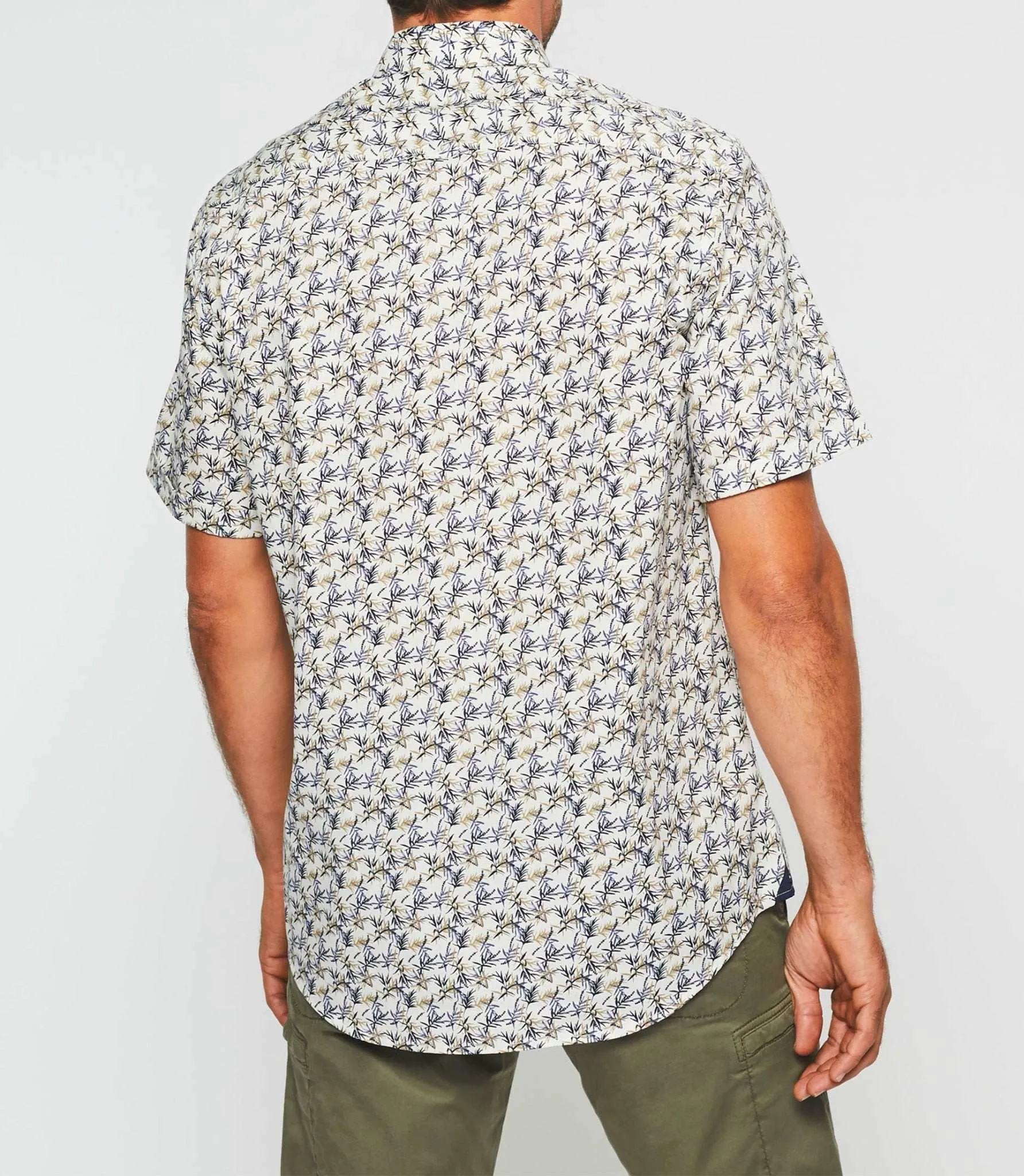 Chemise manches courtes blanche et bleue Kerane