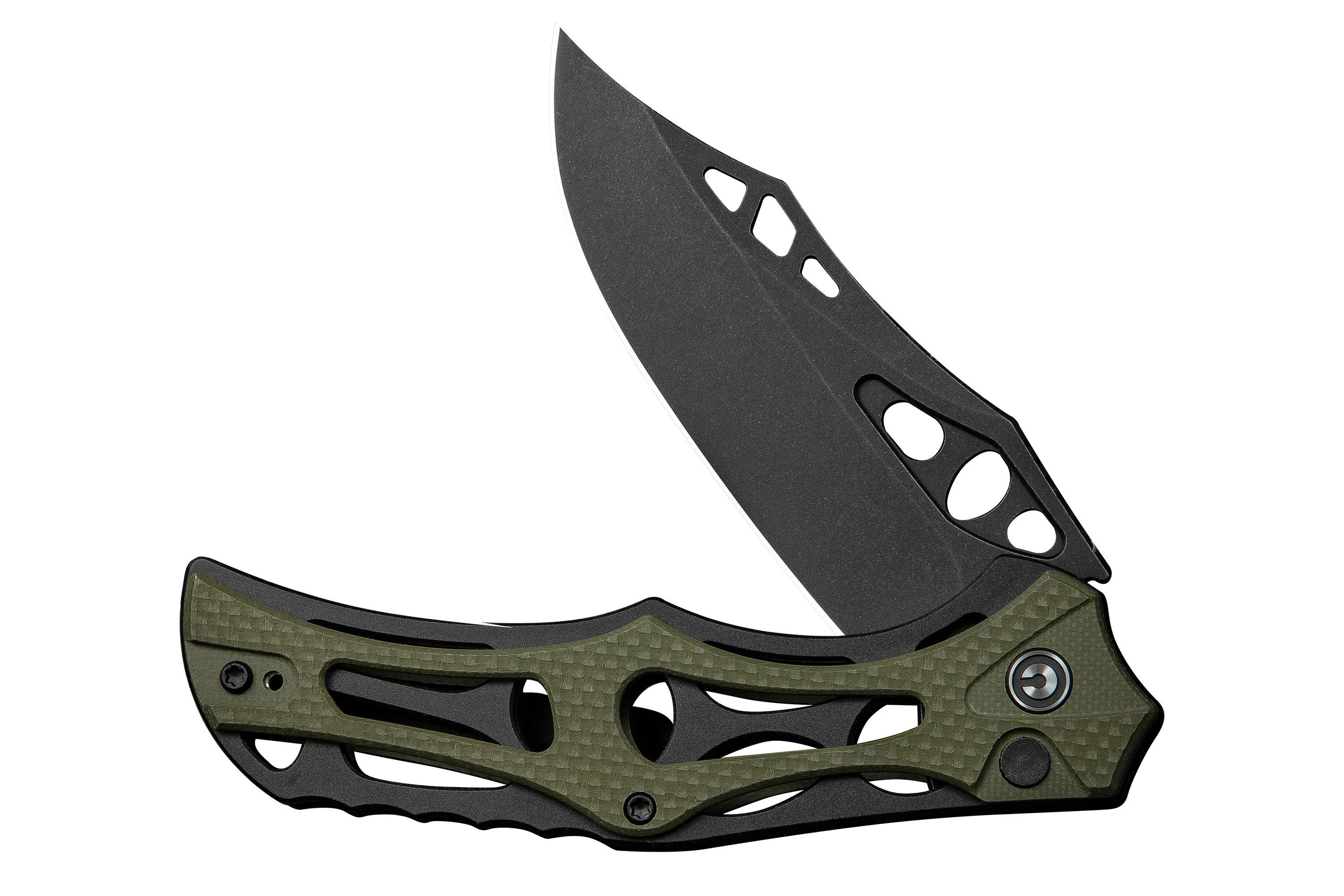 Civivi Biophase C23083C-2 Blackwashed Nitro-V, Black Aluminium OD Green Coarse G10, couteau de poche