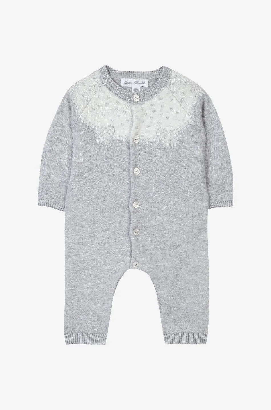 Combinaison bébé en maille jacquard Moutons
