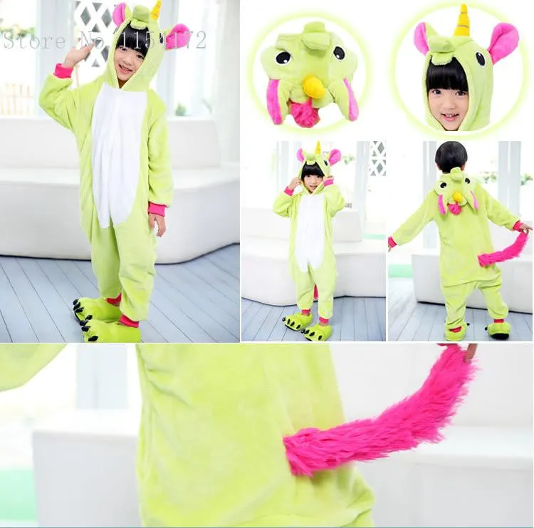 Combinaison Pyjama  Licorne Verte Enfant