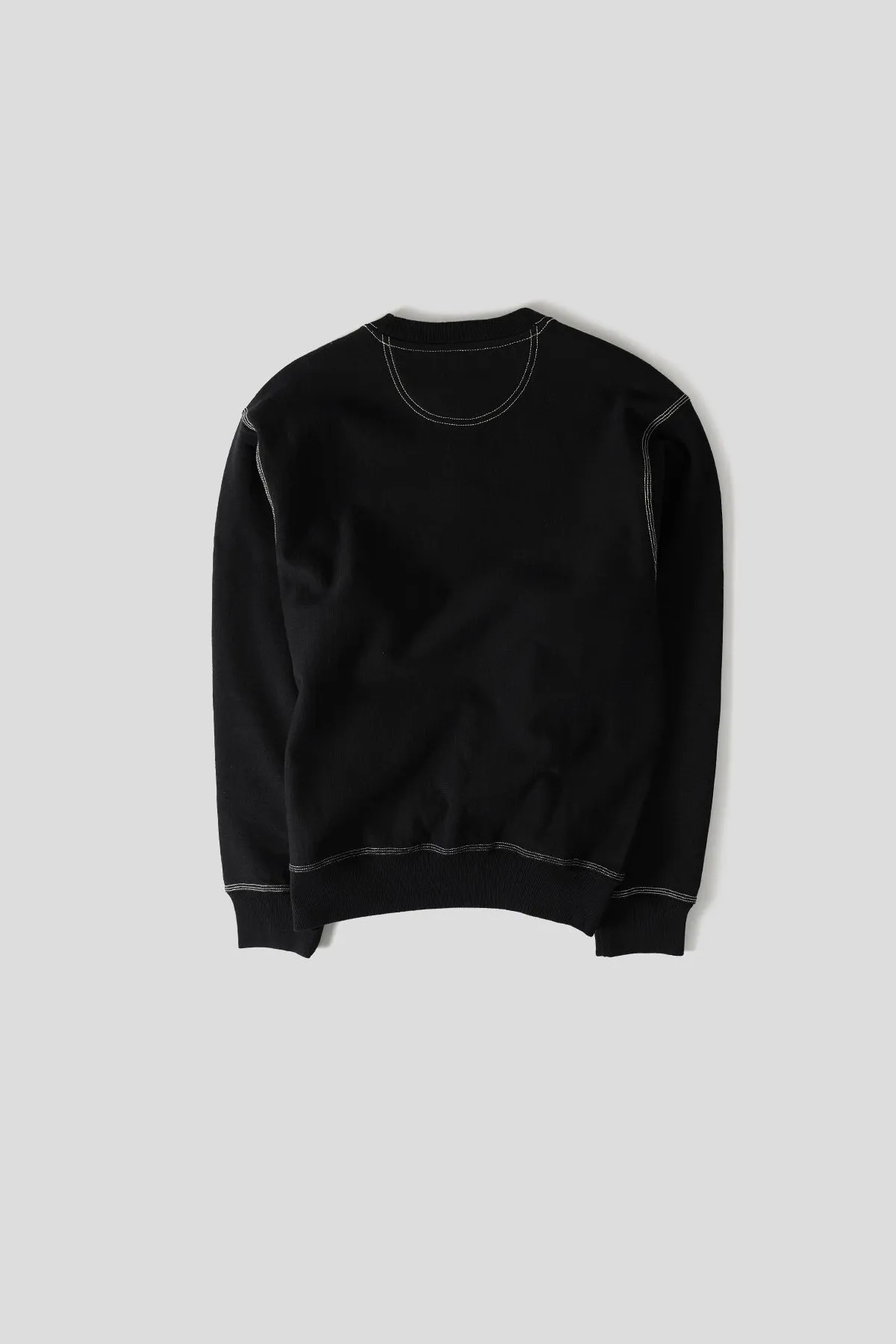 CONTRAST STITCH LABEL CREW NOIR