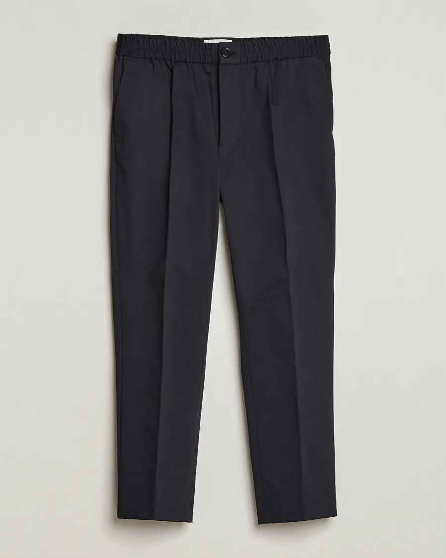 Cotton Drawstring Trousers Black