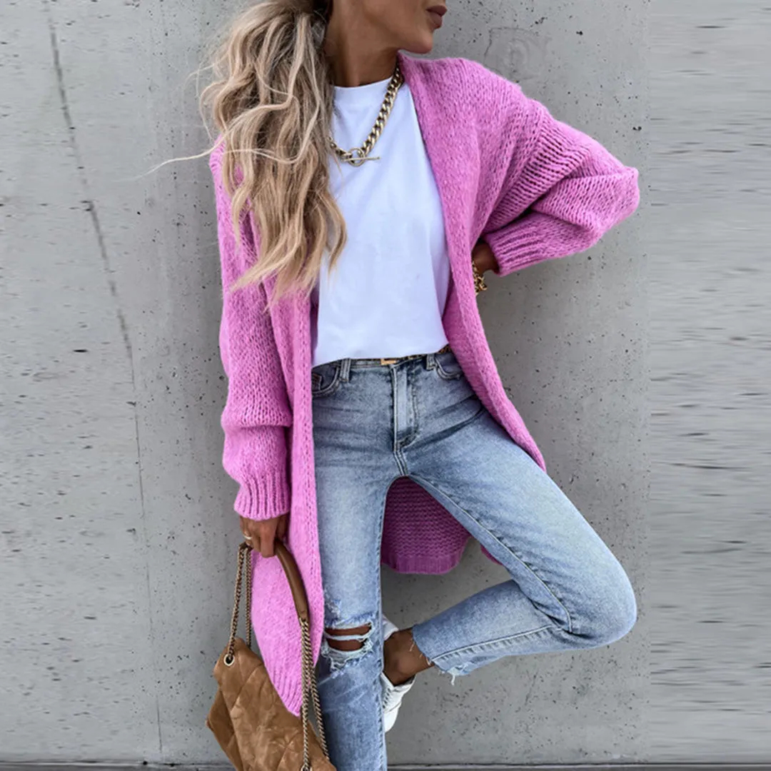 DELPHINE | Gilet Long légant en Maille