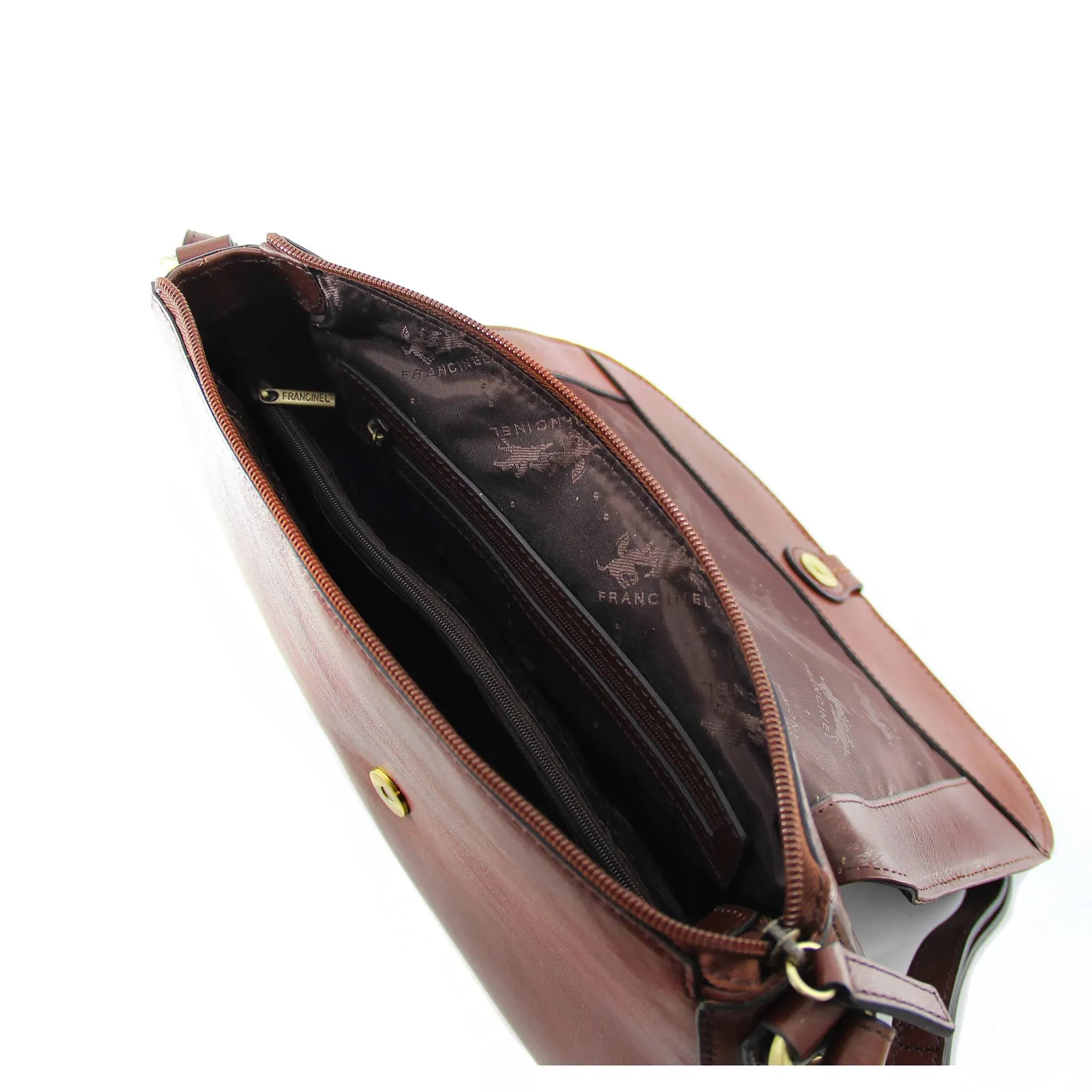 Grand Sac bandoulière Francinel à Rabat Tilleul en Cuir 16024