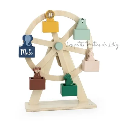 GRANDE ROUE EN BOIS ANIMAUX