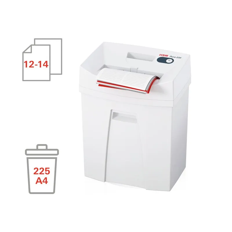 HSM Destructeur de documents PURE 220 bandes 3,9 mm