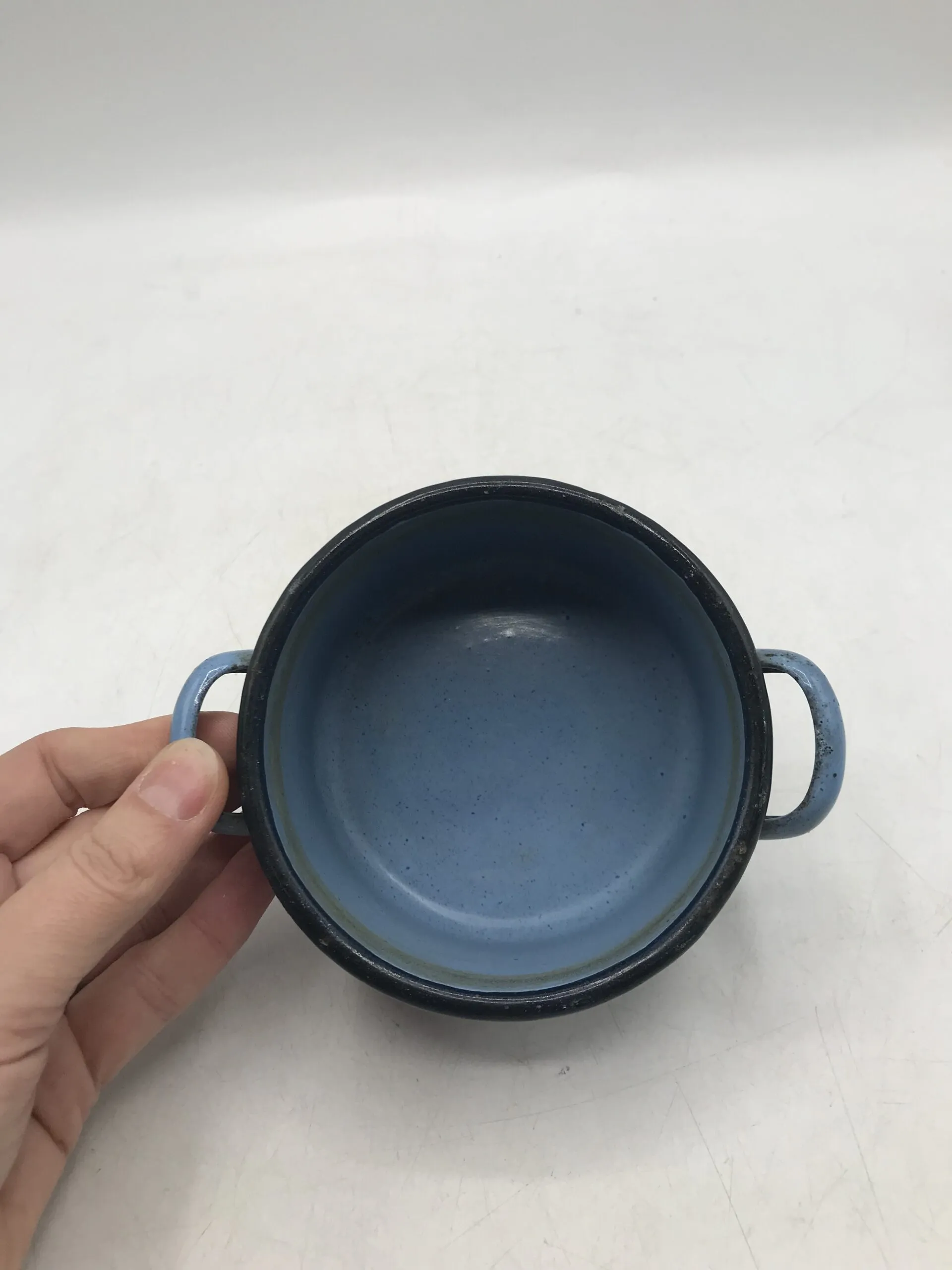 Inhalateur métal vintage émail bleu - Ressourcerie Histoires Sans Fin
