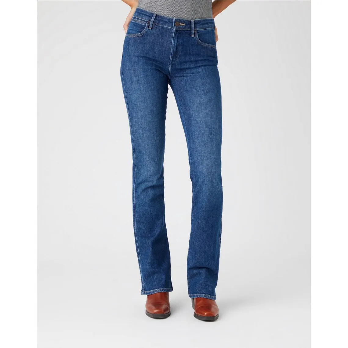 Jean bootcut Femme bleu en coton  | 3 Suisses