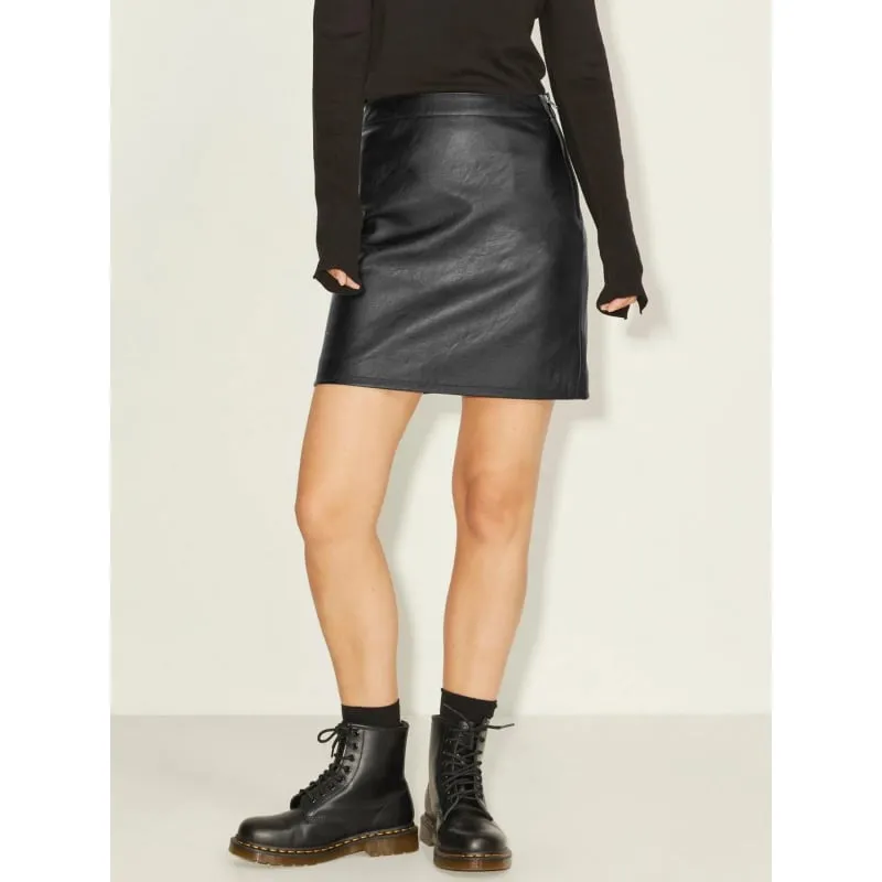 Jupe courte en simili-cuir rowe noir femme - Jjxx | wimod