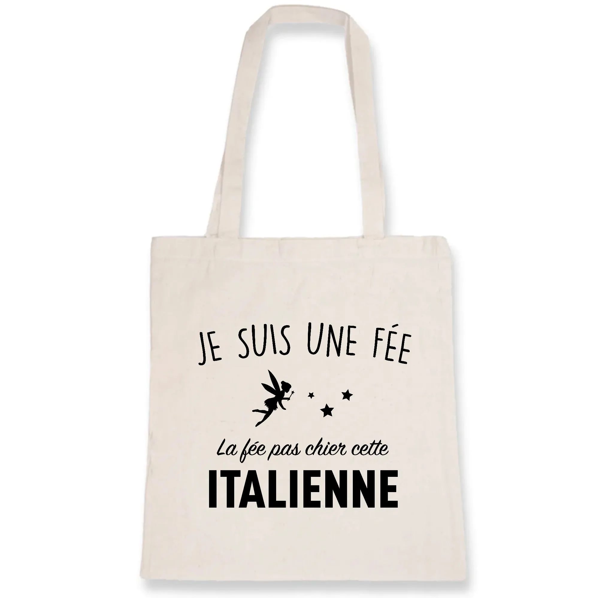 La fée pas chier Italienne - Sac réutilisable - Totebag Italie - Coton bio imprimé FR