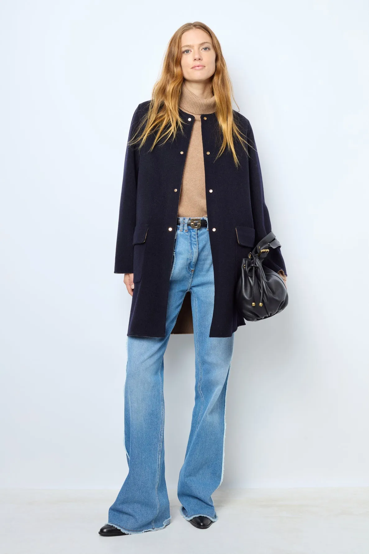 Manteau réversible en laine fine - LAREEN