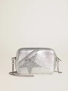 Mini Star Bag en cuir lamé argenté avec étoile en cristaux Swarovski | Golden Goose