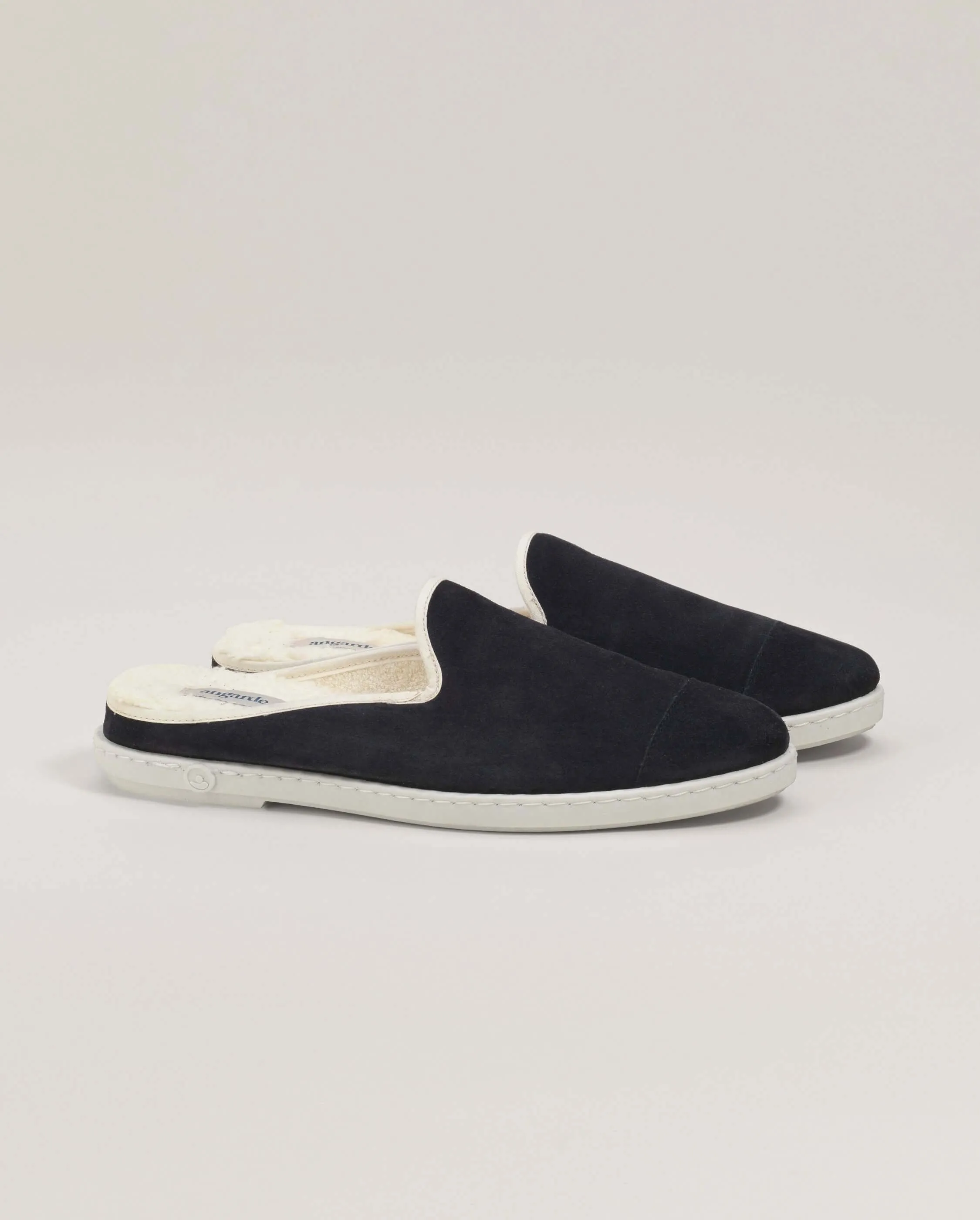 Mule homme cuir, marine
