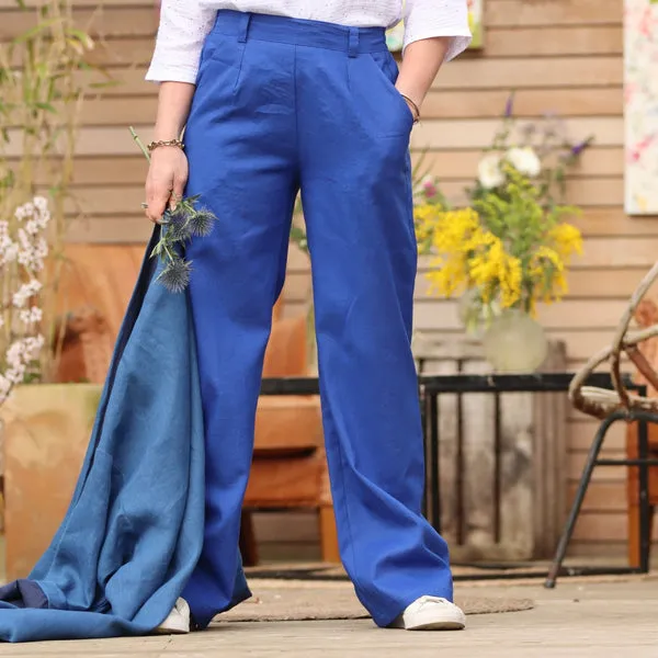 Pantalon Nestor lin bleu majorelle