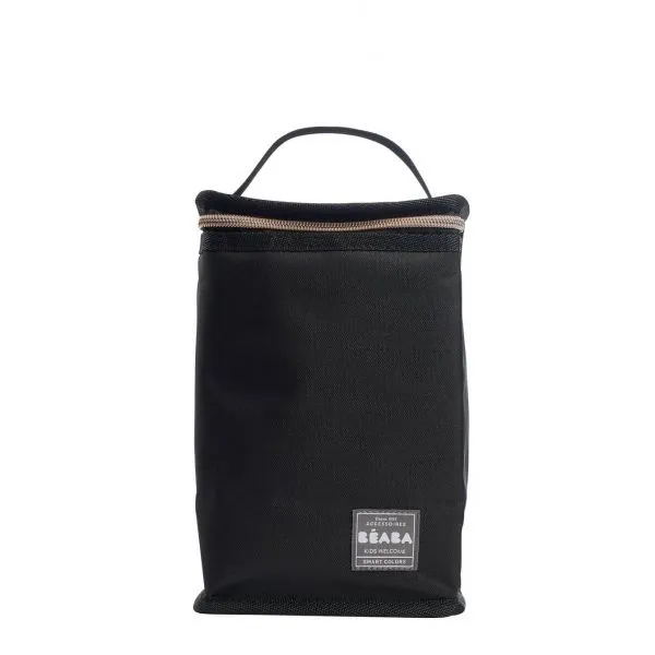 Pochette repas isotherme noir et or rose