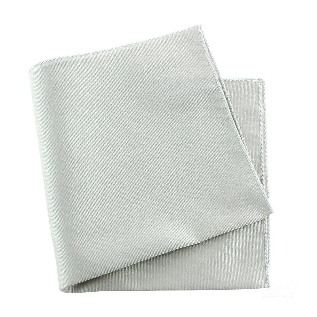 Pochette soie, Perla, ourlet blanc
