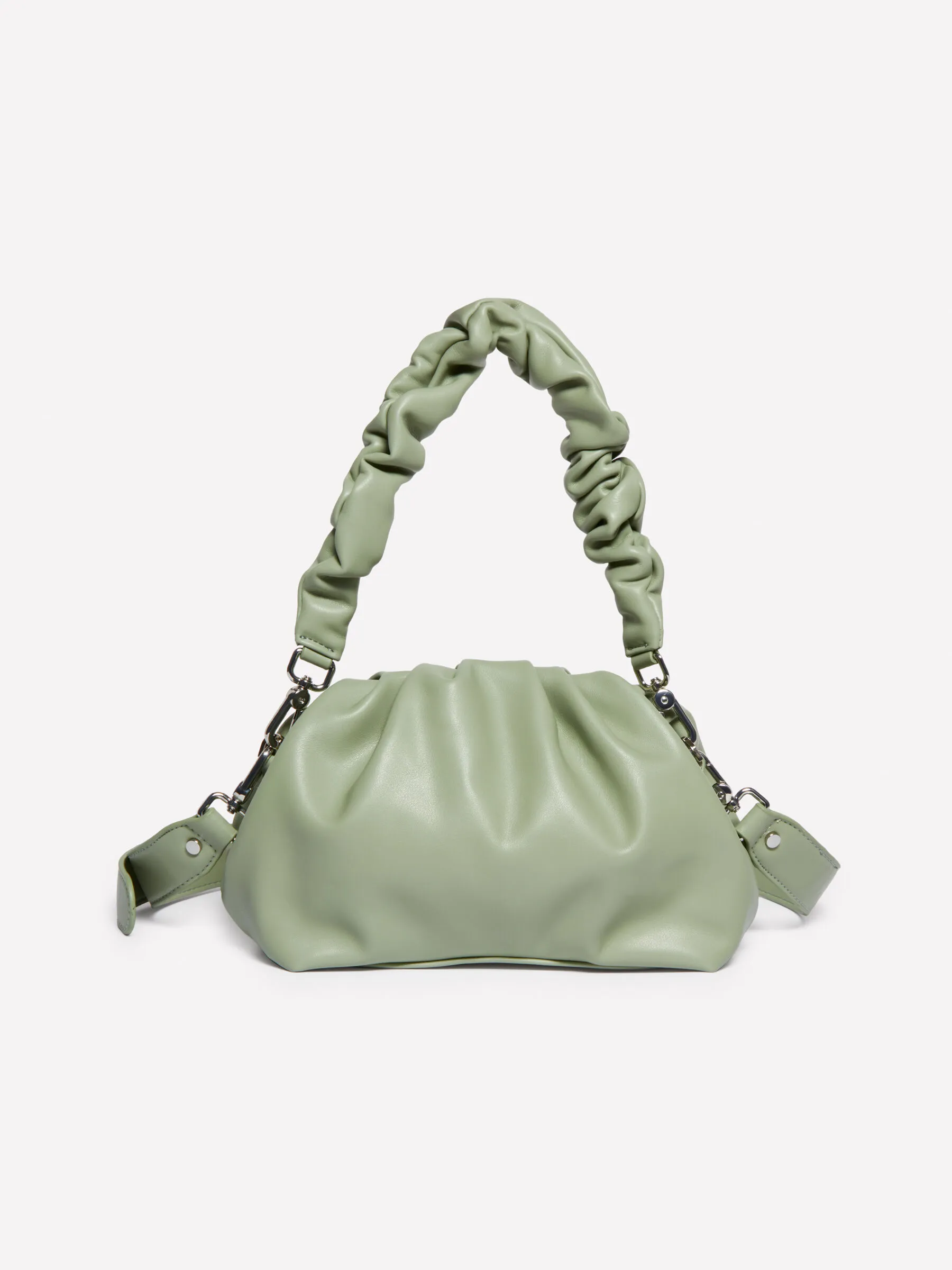 Pochette vert clair à poignée froncée