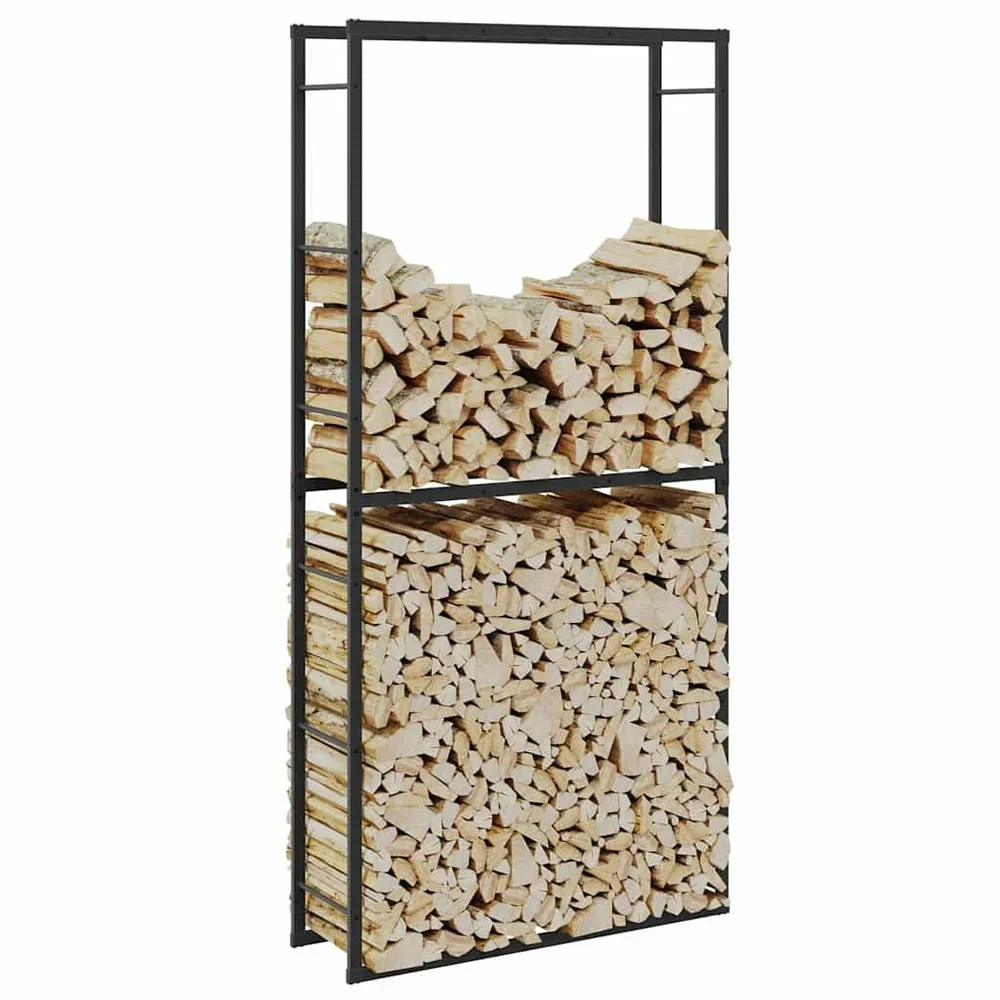 Portant de bois de chauffage noir 100x30x209 cm acier