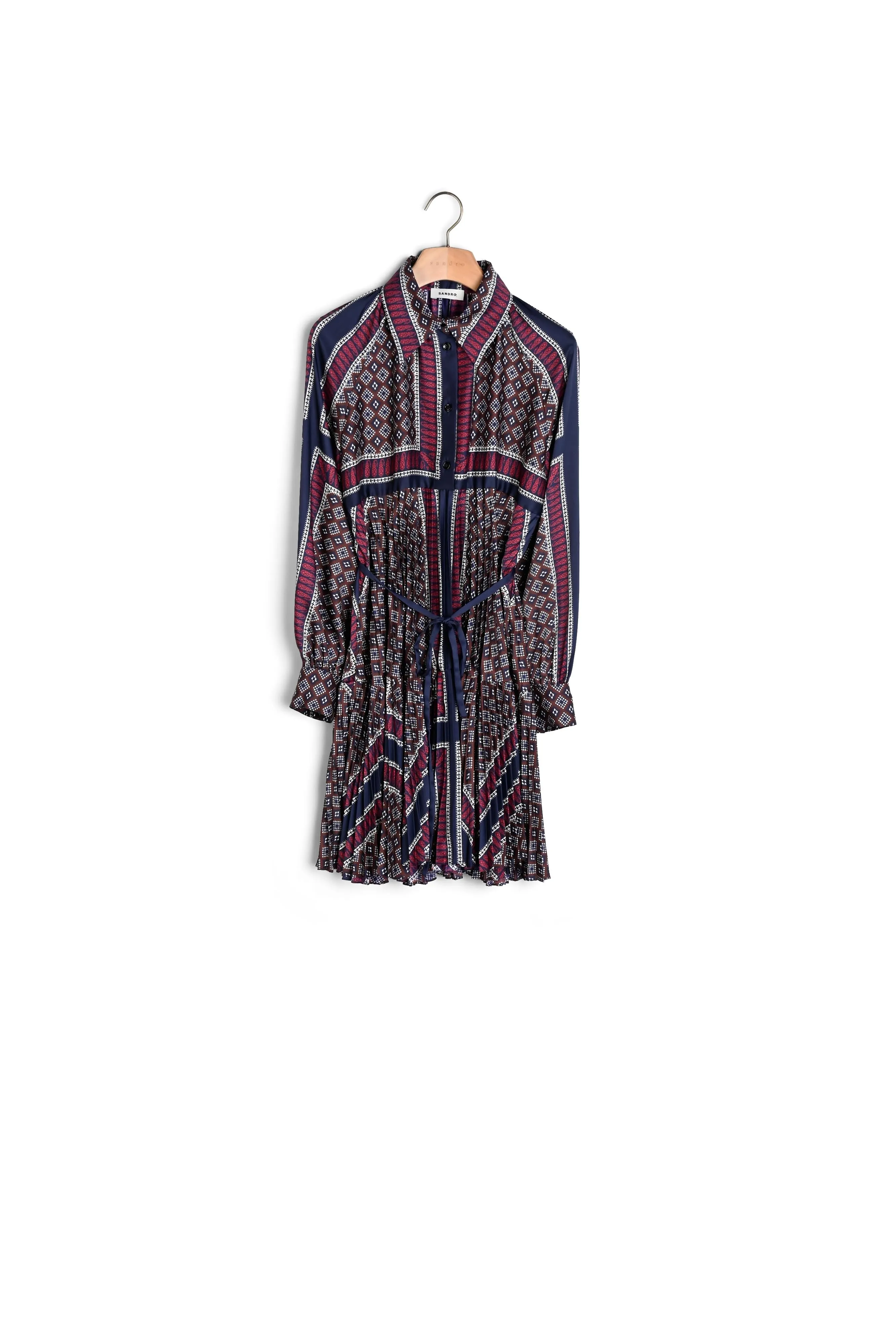 Robe chemise plissée