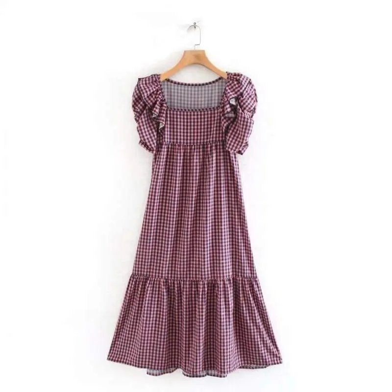 Robe Violet Imprimée Vintage