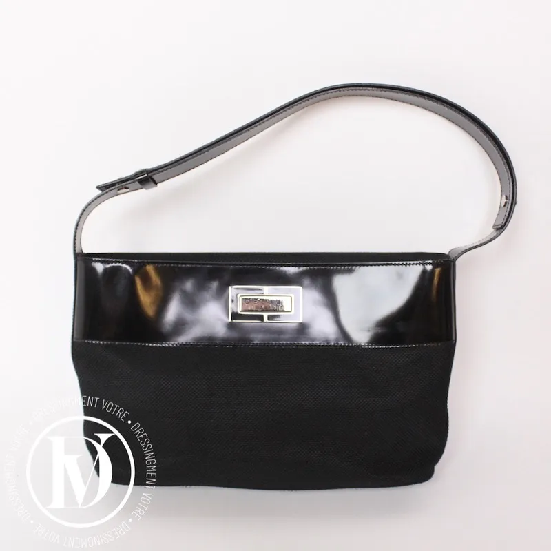 Sac vintage en cuir et toile noire – Céline