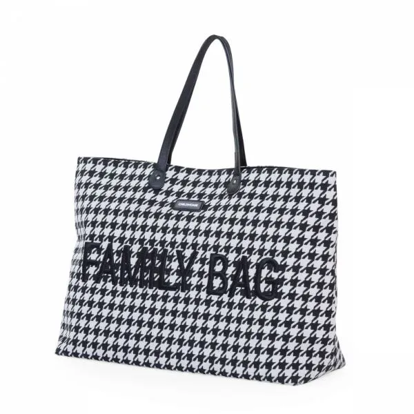 Sac à langer Family Bag Pied de poule noir et blanc