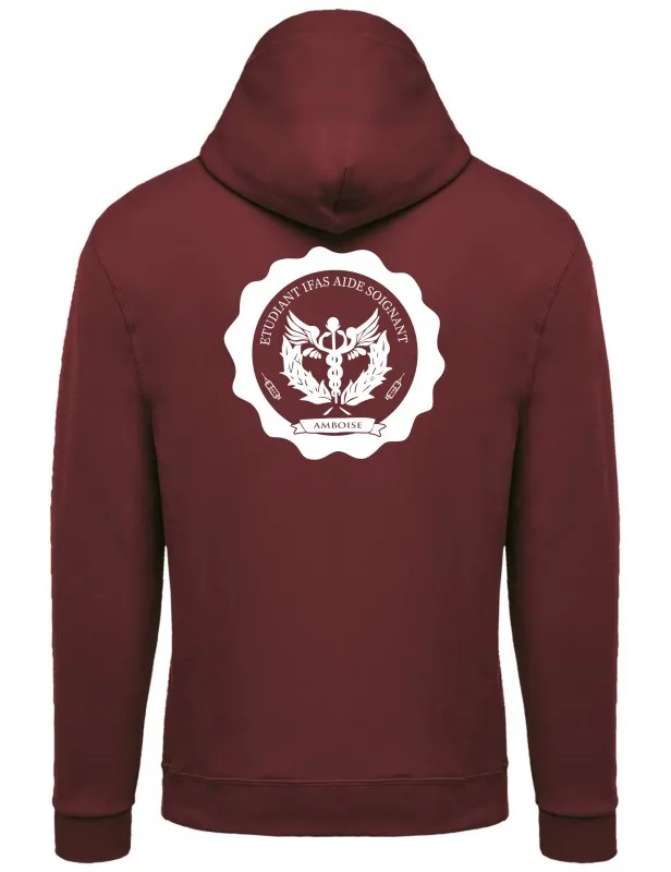 Sweat-shirt à capuche zippé IFAS d'Amboise - Bordeaux