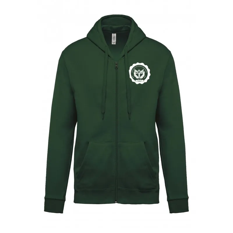 Sweat-shirt à capuche zippé IFSI d'Amboise - Vert forêt