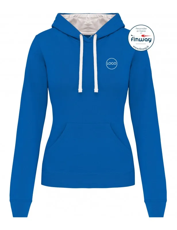 Sweat à capuche femme avec logo sur le cœur (Broderie)