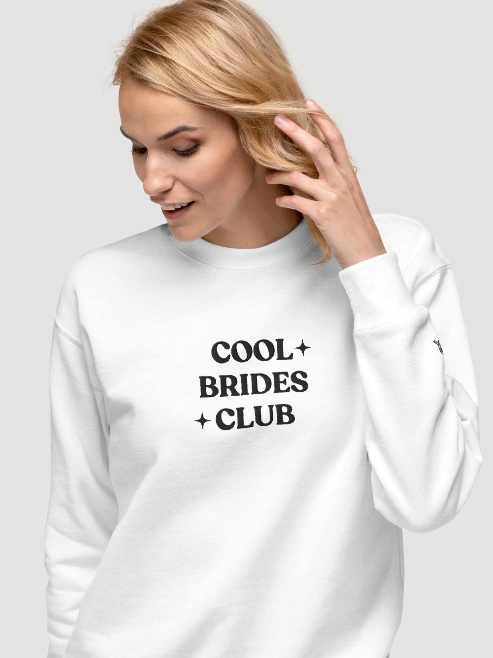 Sweatshirt mariage brodé Cool Brides Club – White