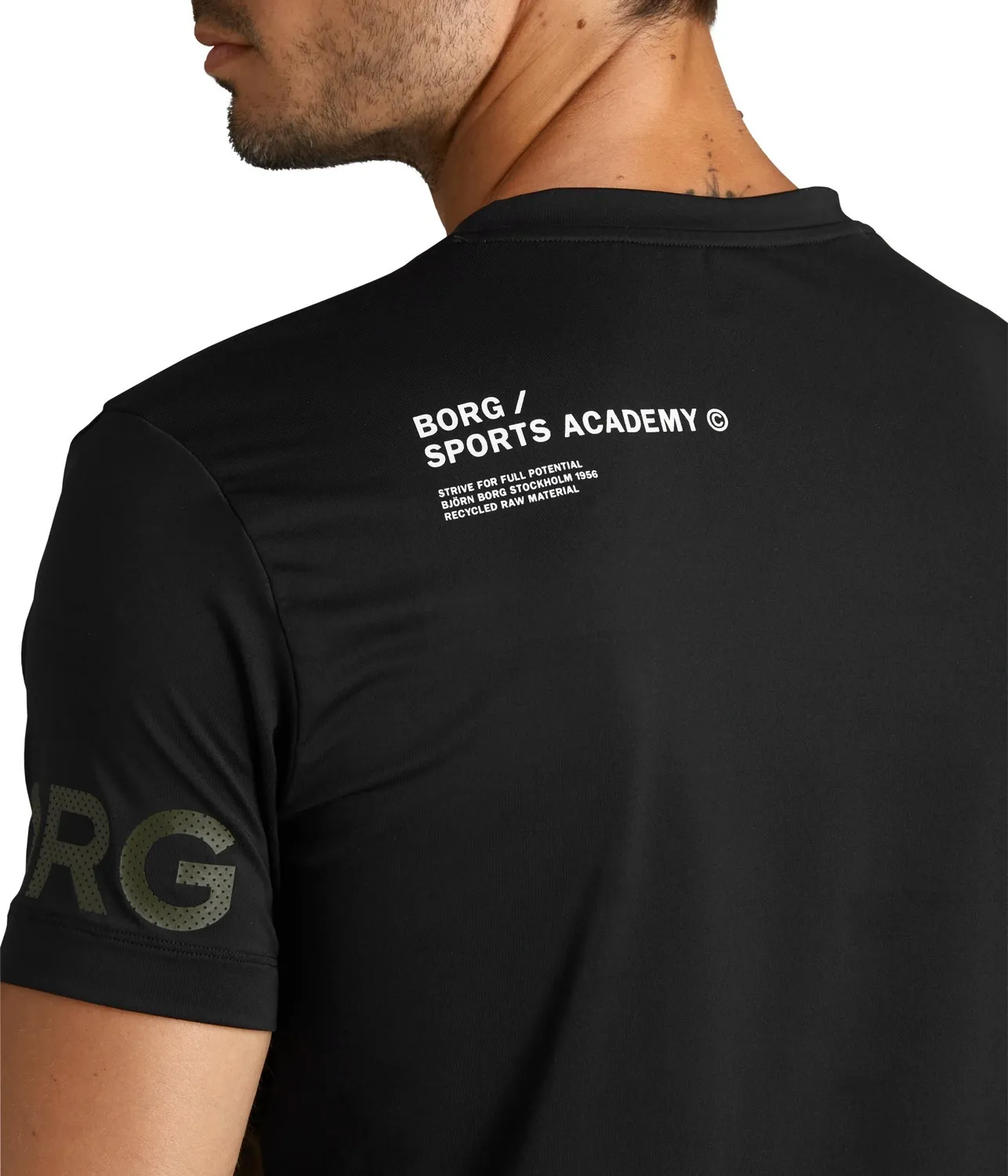 T-Shirt de Sport Björn Borg Men T-Shirt Sports Academy Black Beauty