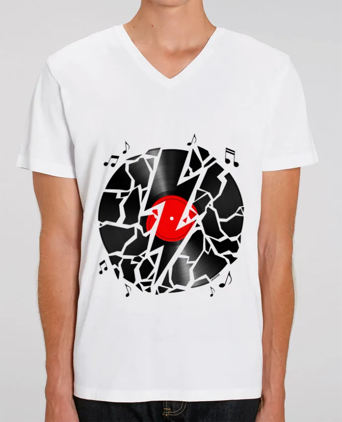 T-shirt homme Foudre Rock N Roll Vinyle par LM2Kone
