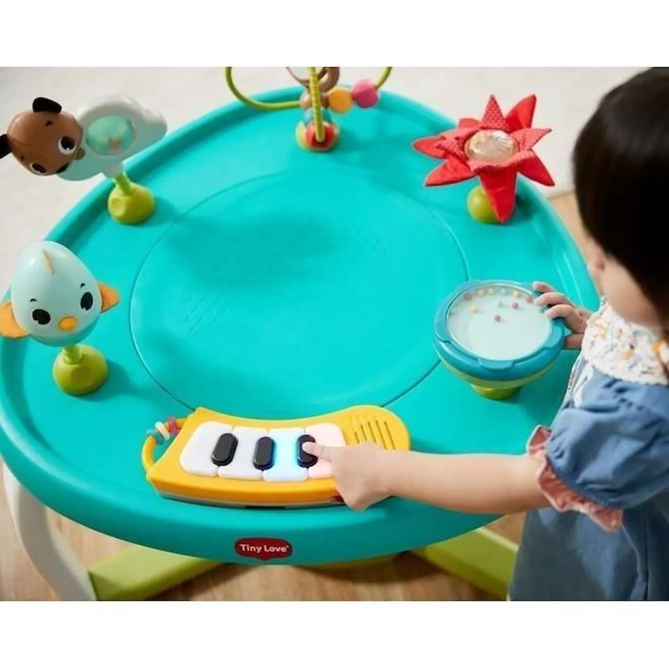 TINY LOVE Centre d'activités 5 en 1, Jouets, pousseur, évolutif table+chaise, 3 mois à 3 ans, Meadow days bleu - Tiny Love