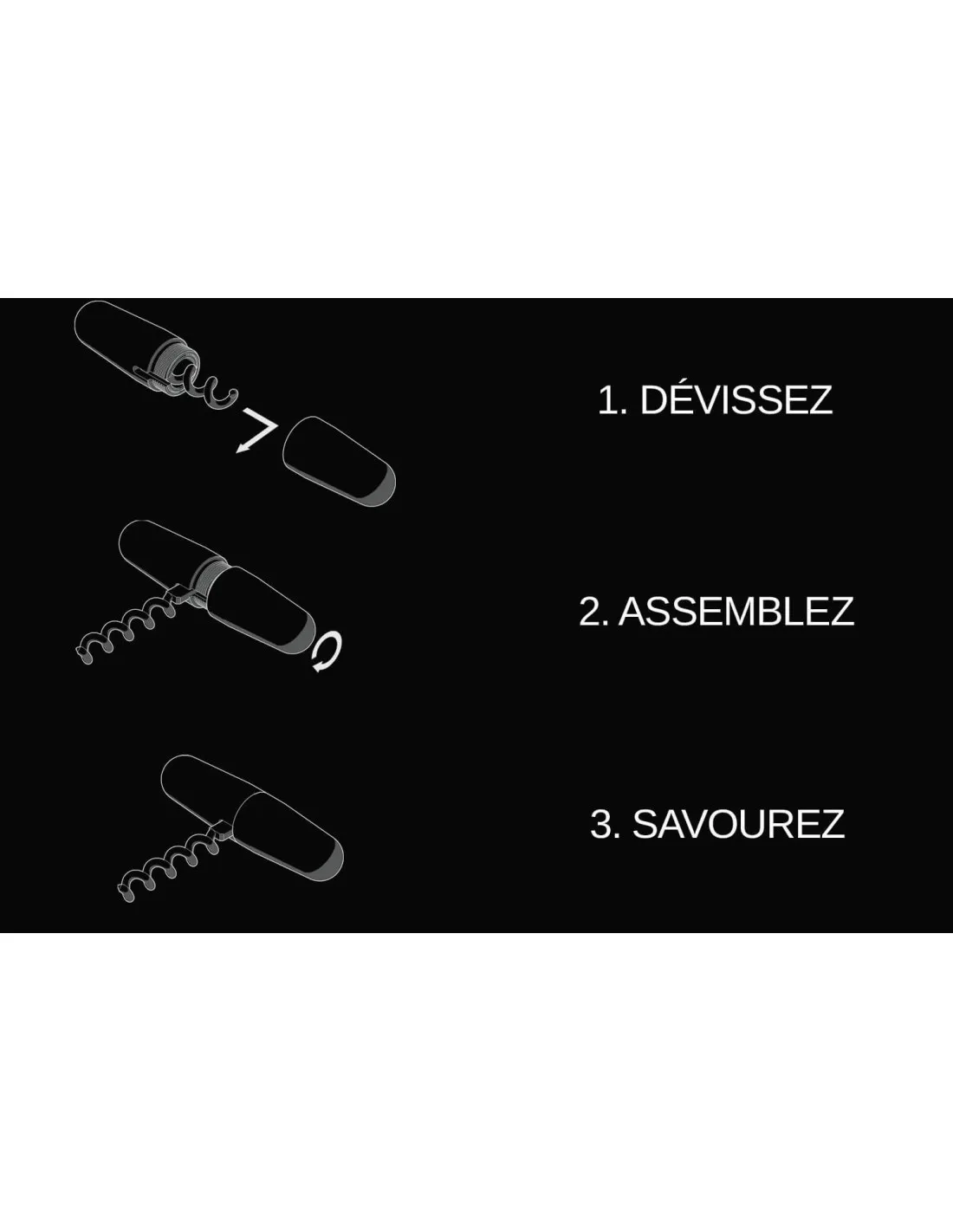 Tire-bouchon polyvalent Lance Design noir en aluminium