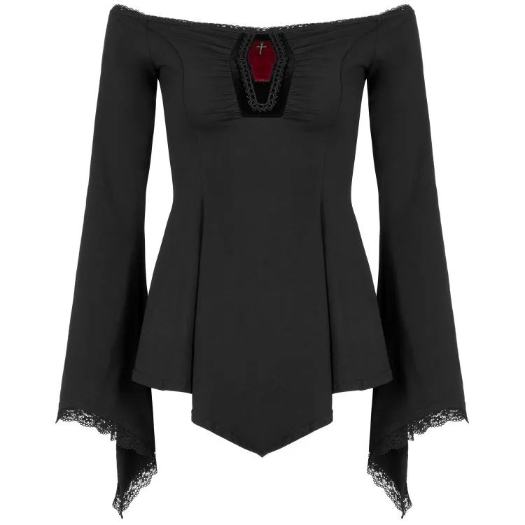 Top à Manches Longues 'Coffin' Noir