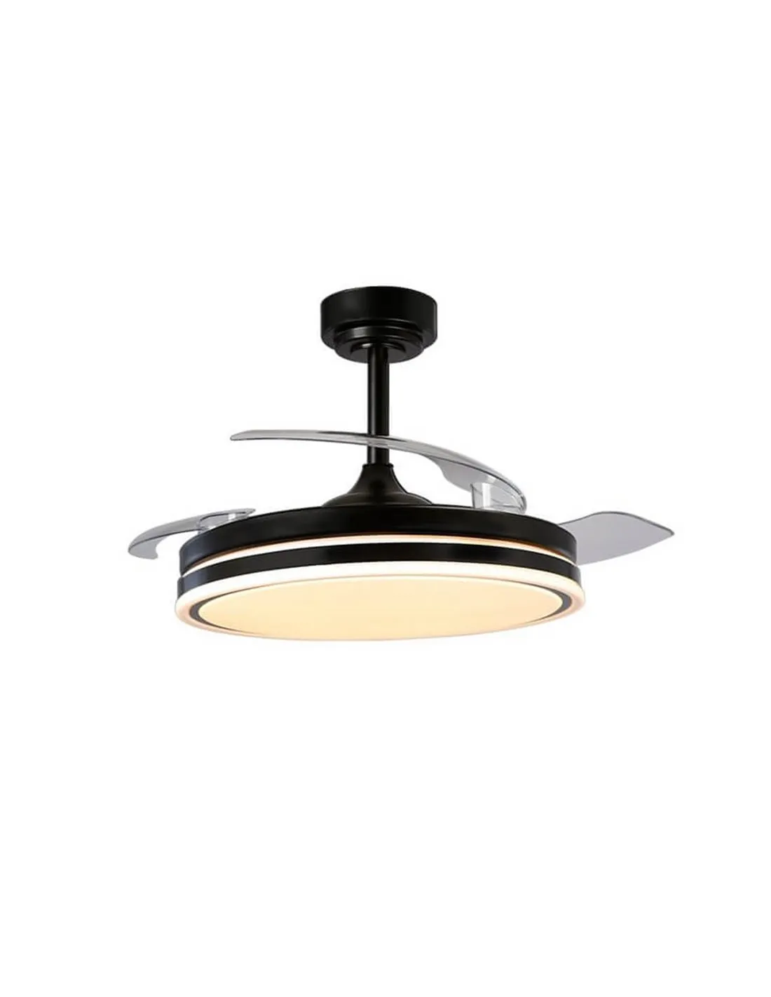 Ventilateur de plafond LED à pales rabattables MOSS Noir 72W | LéonLeds