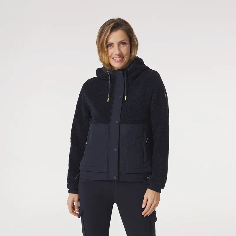 Veste polaire sherpa bi-matière TBS Dannyzip