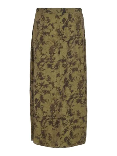VILA Jupe Longue Imprimé Gothic Olive